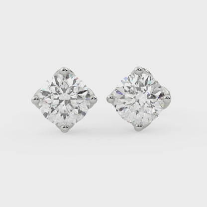 Solitaire Illusion Round Diamond Stud Earrings