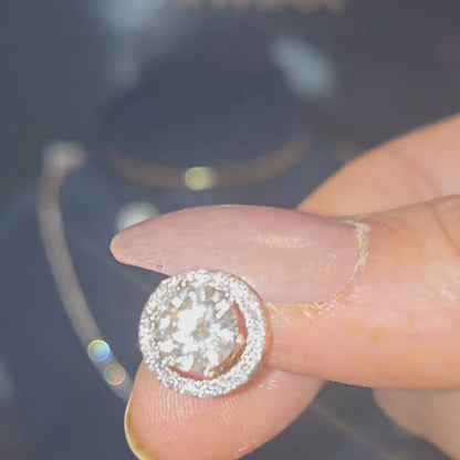 Detachable Halo Solitaire Stud Earrings