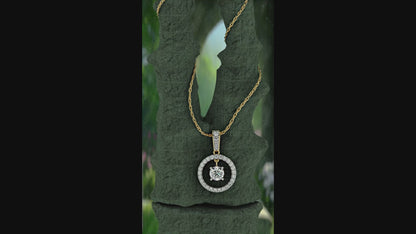 Halo solitaire pendant
