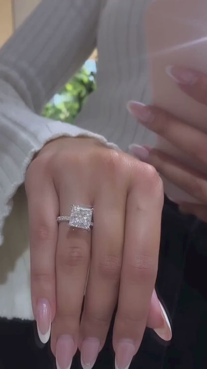 2Carat Princess Cut Solitaire stack ring