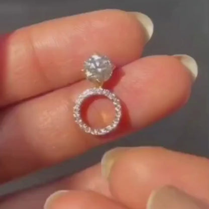 Detachable Halo Solitaire Stud Earrings