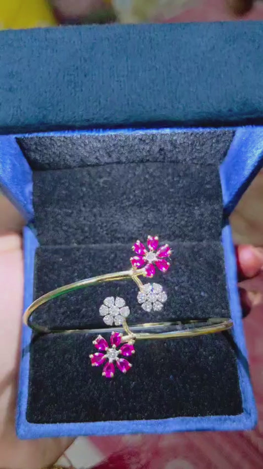 Pink Floral Diamond Bracelet Kadaa