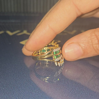 Leaf-Entwined Diamond Heirloom Designer ring