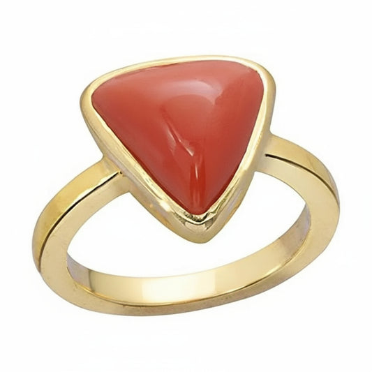 Bold Red Triangle Solitaire Ring