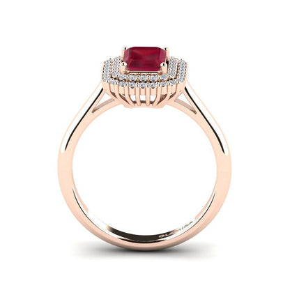 Timeless Elegance Ruby Halo Diamond Ring