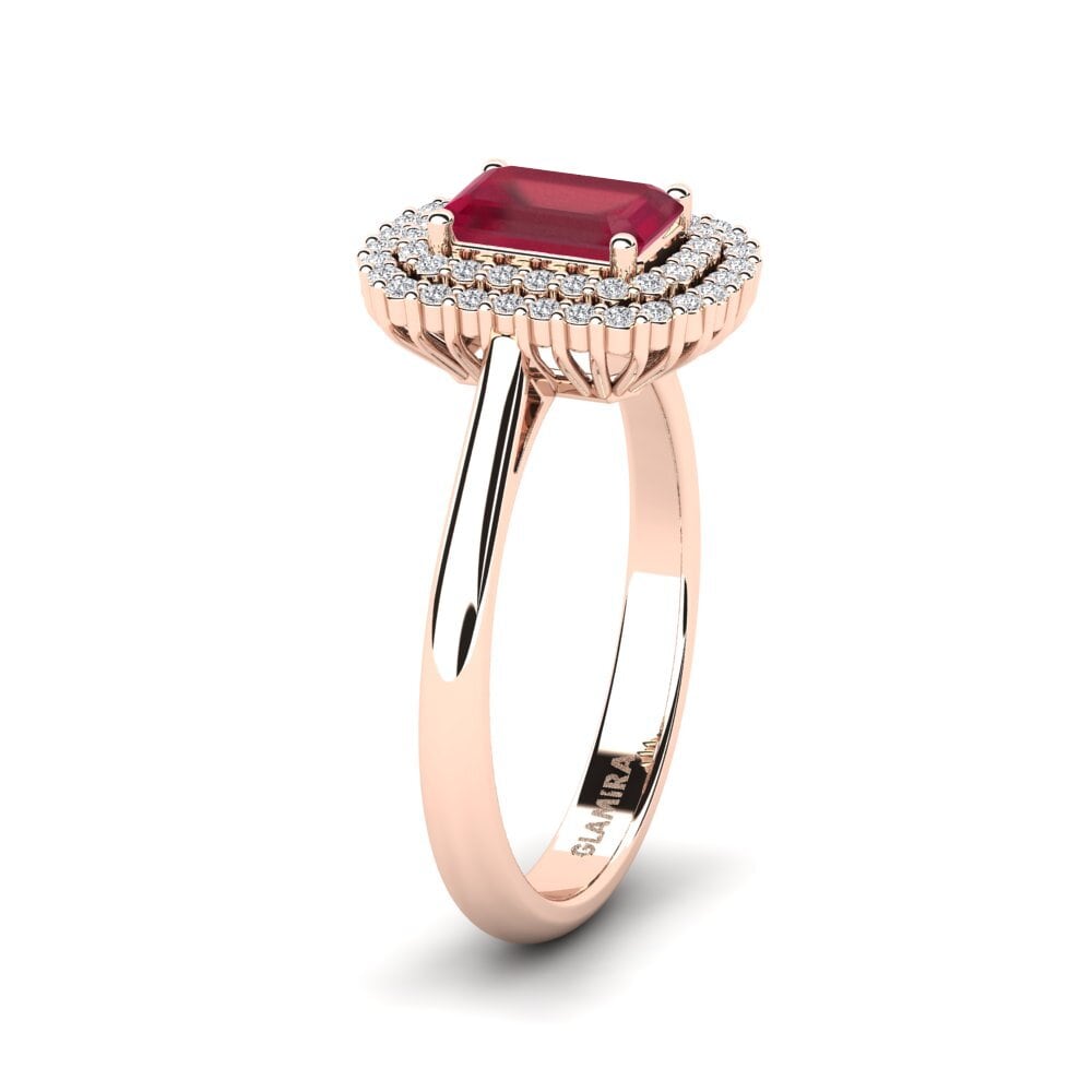 Timeless Elegance Ruby Halo Diamond Ring