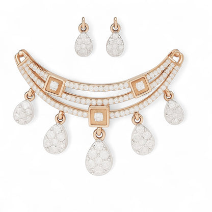 Stylish Gold Diamond Drop Pendant