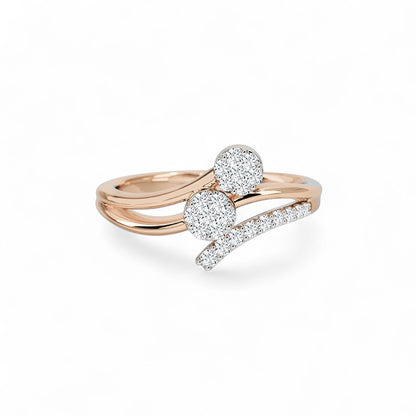 Designer Split Twin Floral Diamond Ring