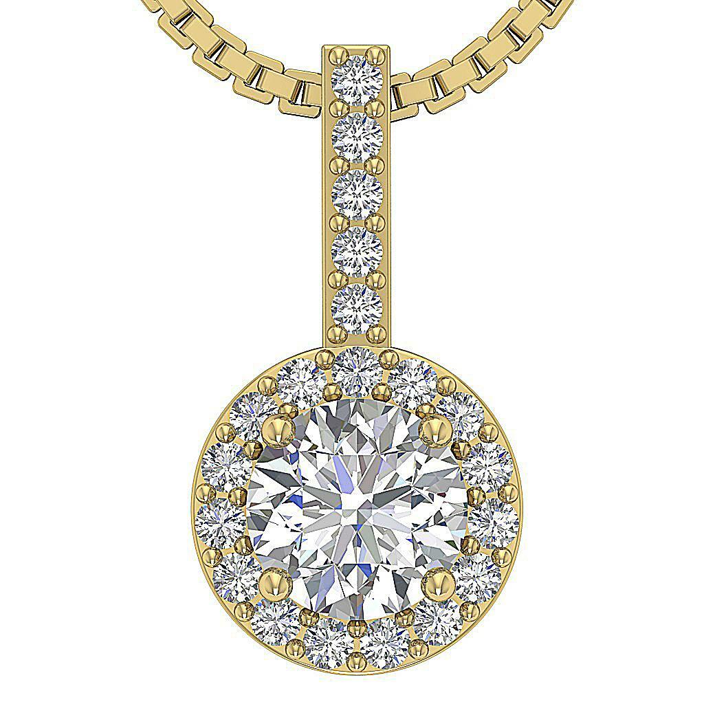 Bold Halo Round Solitaire Pendant