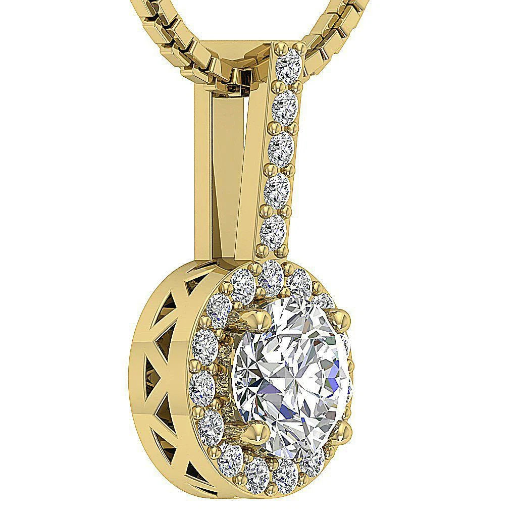 Bold Halo Round Solitaire Pendant
