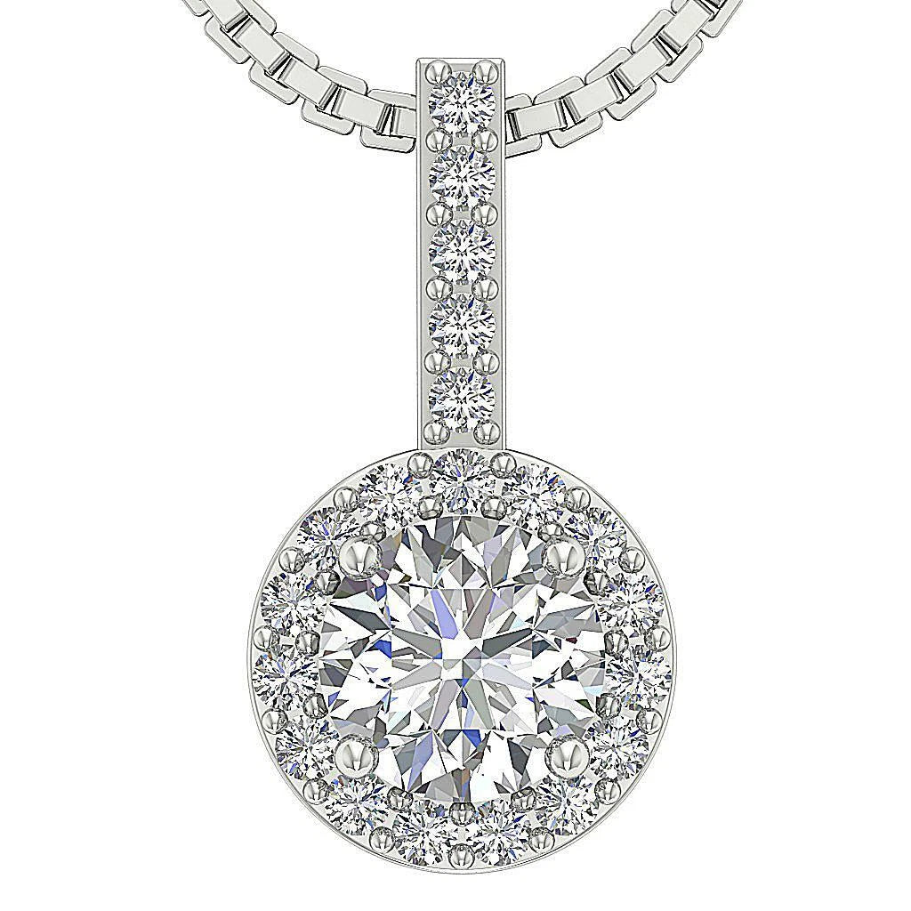 Bold Halo Round Solitaire Pendant