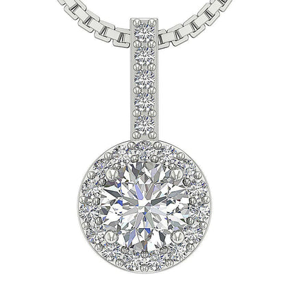 Bold Halo Round Solitaire Pendant