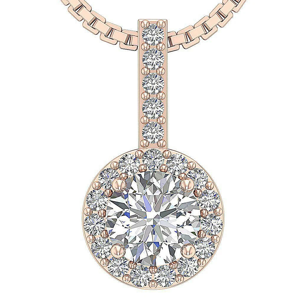 Bold Halo Round Solitaire Pendant