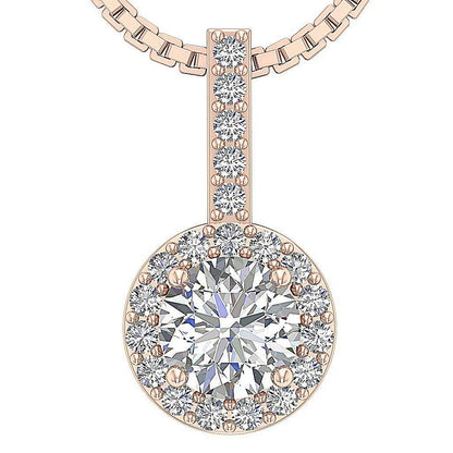 Bold Halo Round Solitaire Pendant