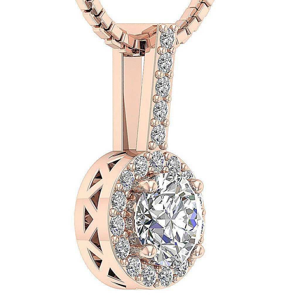 Bold Halo Round Solitaire Pendant