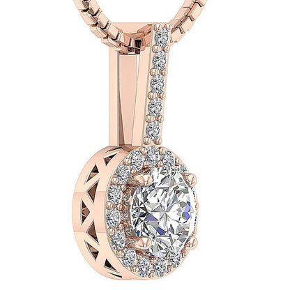 Bold Halo Round Solitaire Pendant