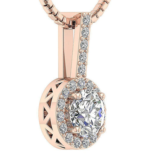Petite Halo Round Diamond Pendant