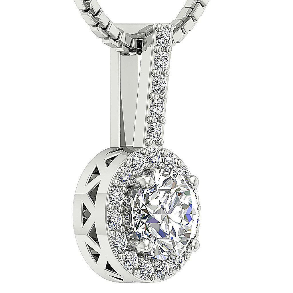 Bold Halo Round Solitaire Pendant