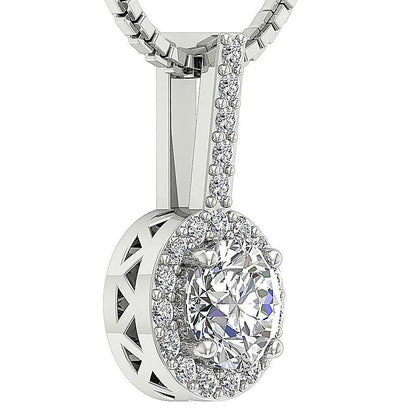 Bold Halo Round Solitaire Pendant