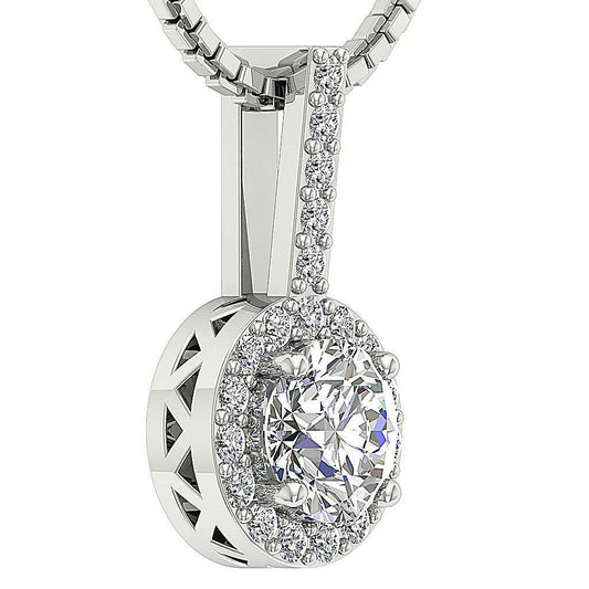 Bold Halo Round Solitaire Pendant