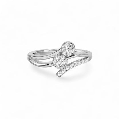 Designer Split Twin Floral Diamond Ring