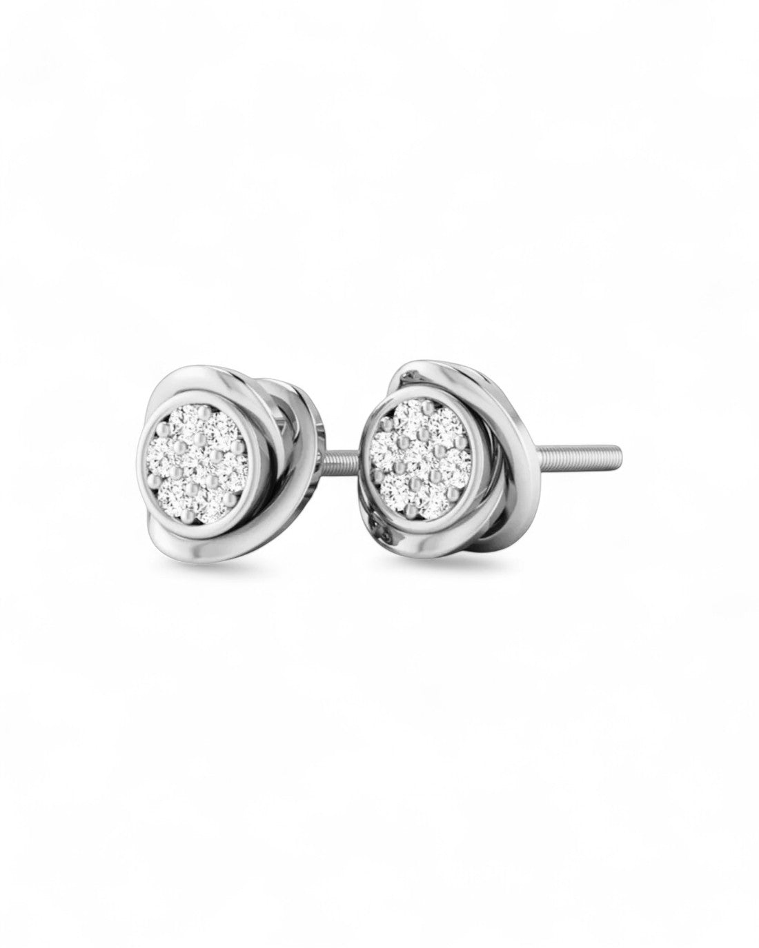 Diamond Bloom Rose Stud Earrings