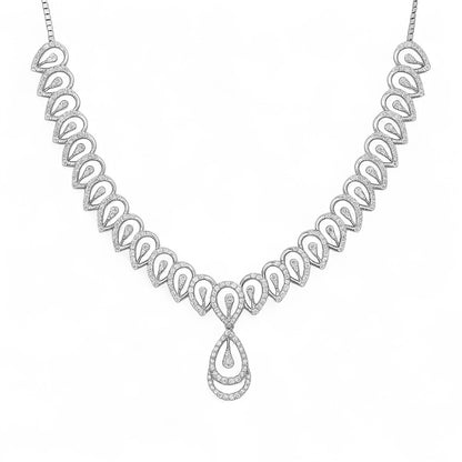 Elegant Peardrop Gold Diamond Necklace For Women - Bridal Jewelry