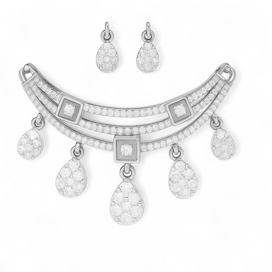 Stylish Gold Diamond Drop Pendant
