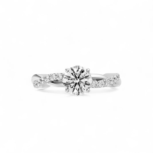 Twisted Shank Solitaire Ring