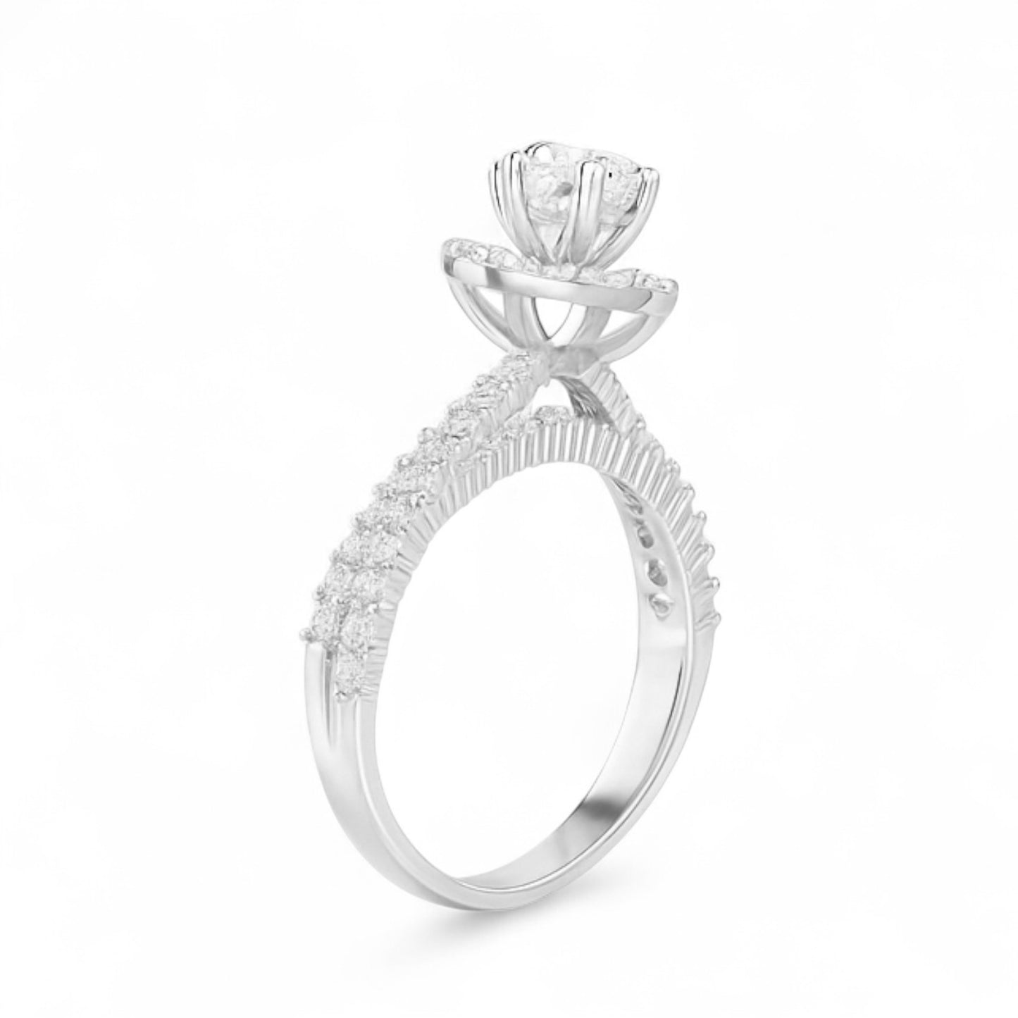 Classic Halo Diamond Engagement Ring