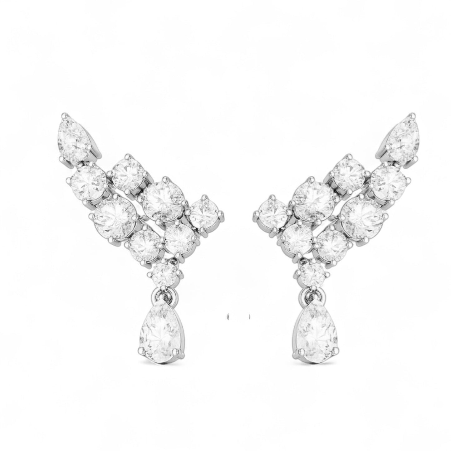 Cluster Elegance Diamond Jhumka Earrings