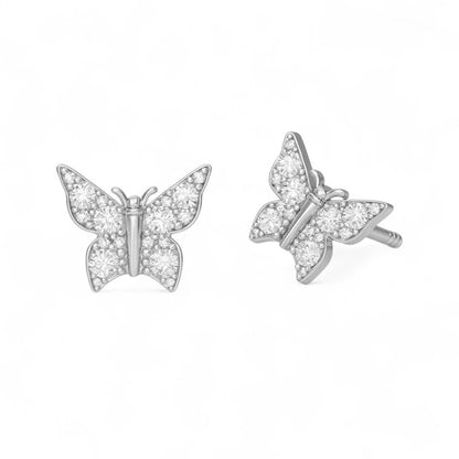 Baby Butterfly Small Diamond Stud Earrings