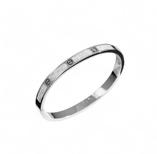Luxury Screw Motif Design Diamond Bangle Bracelet