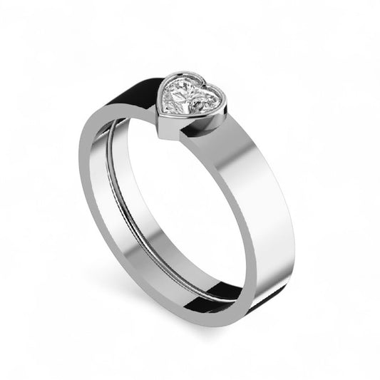 Heart Shaped Diamond Solitaire Promise or Engagement Ring