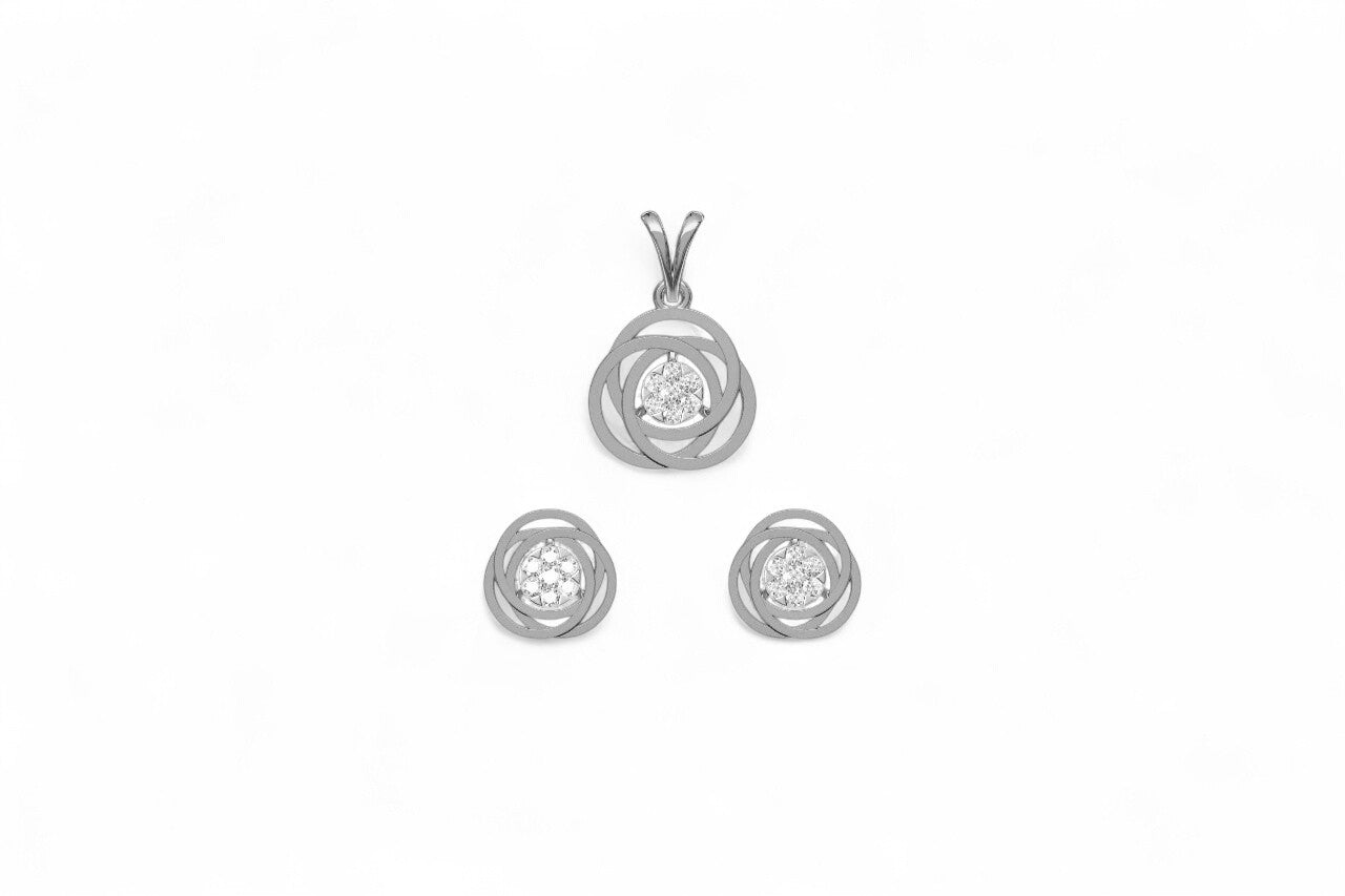 Modern Spiral Diamond Pendant