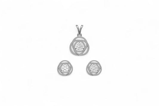 Modern Spiral Diamond Pendant
