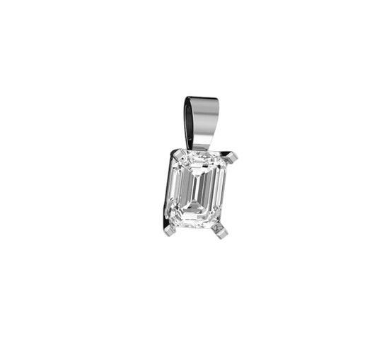 Emerald Cut Solitaire Diamond Pendant
