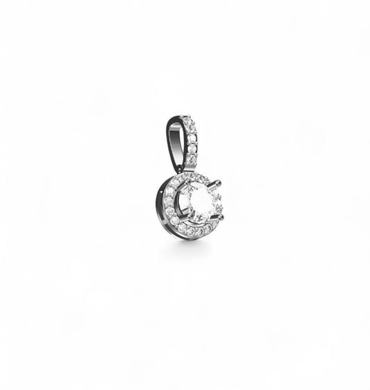 Petite Halo Round Diamond Pendant