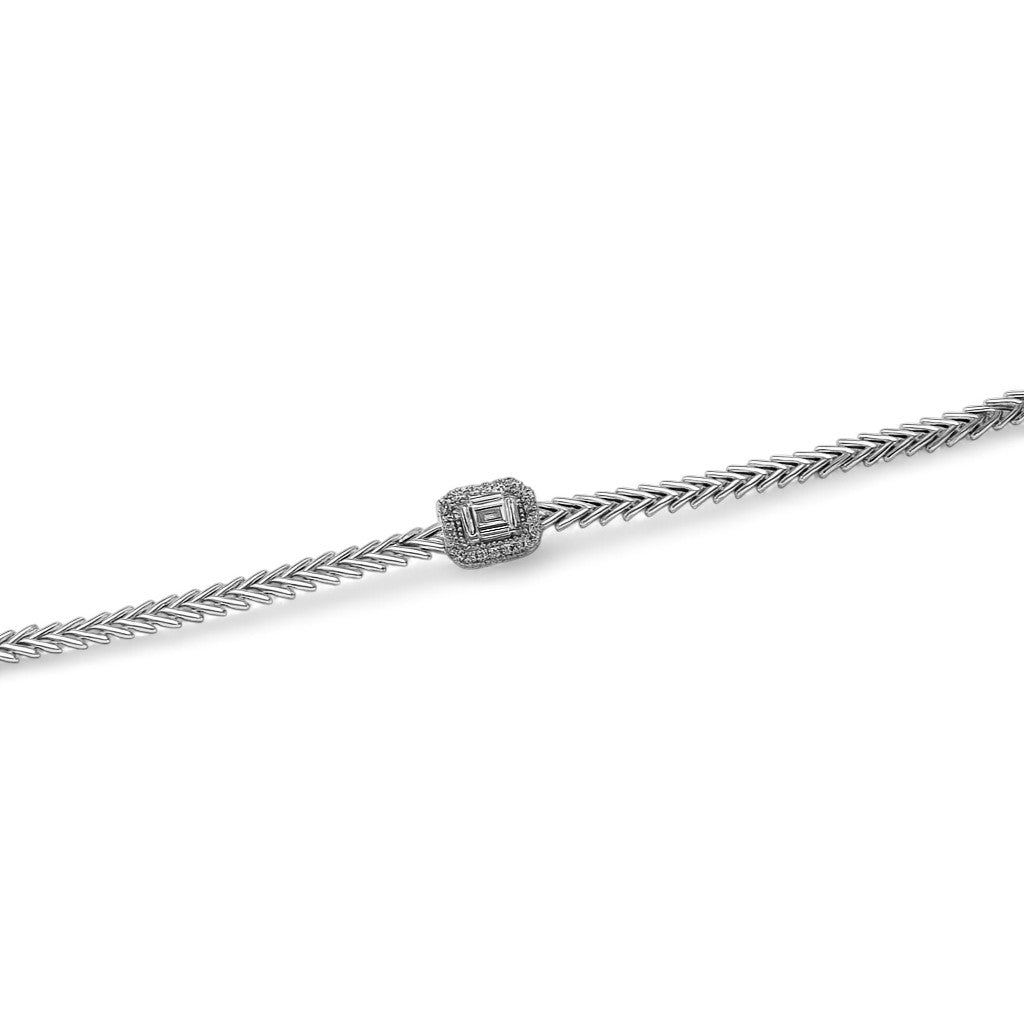 Emerald Gold and Diamond Chain Bracelet