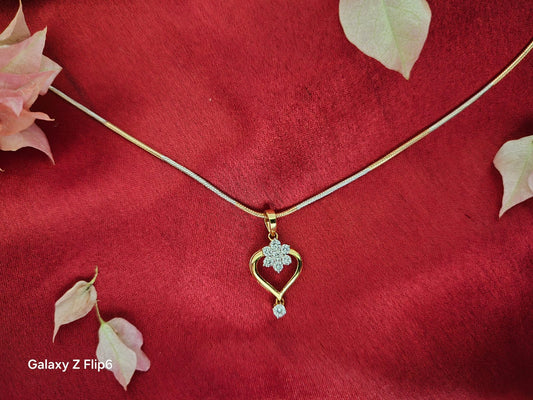 Dazzling Star in a Heart Pendant