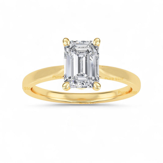 1.5Ct Classic White Emerald Solitaire Ring