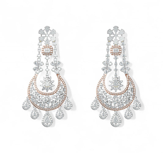 Luxury Diamond Chandelier Jhumka Earrings