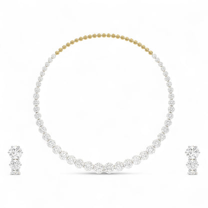 Round Diamond Necklace with Earrings