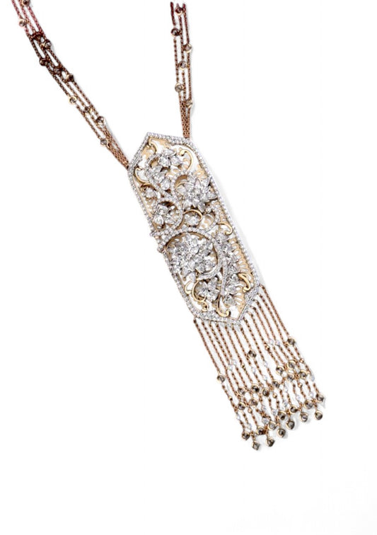 Grand Designer Filigree Style Diamond Floral Pendant