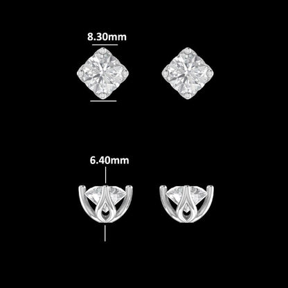 Solitaire Illusion Round Diamond Stud Earrings