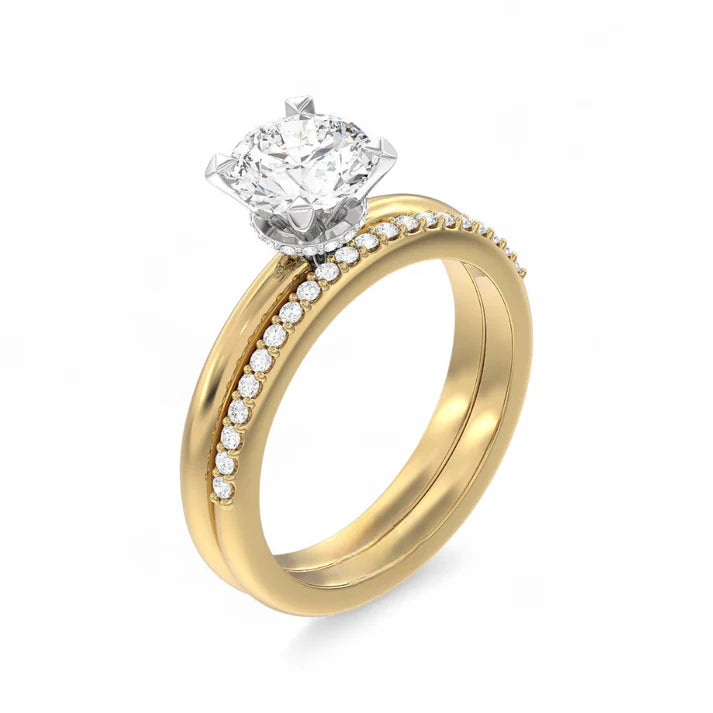 1.3Carat Princess Solitaire Stack Ring