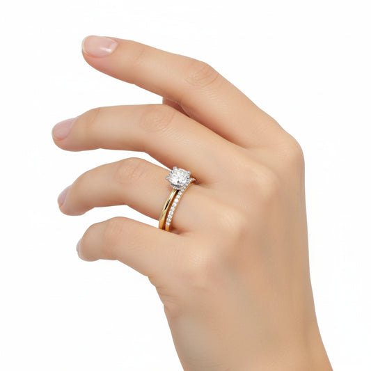 1.3Carat Princess Solitaire Stack Ring